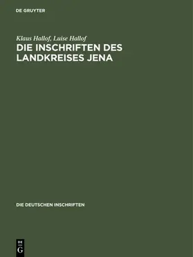 Hallof |  Die Inschriften des Landkreises Jena | eBook | Sack Fachmedien