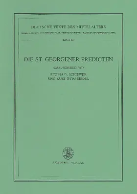 Schiewer / Seidel |  Die St. Georgener Predigten | eBook | Sack Fachmedien