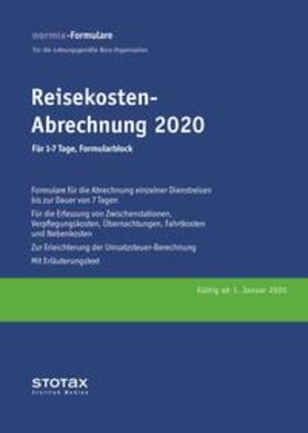 Reisekosten-Abrechnung 2020, für 1-7 Tage, Formularblock | Buch | 978-3-08-321720-6 | sack.de