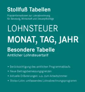  Tabelle, Lohnsteuer 2024 Monat, Tag, Jahr Sonderausgabe Dezember | Buch |  Sack Fachmedien