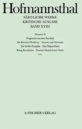 Hofmannsthal / Ritter |  Dramen 16 | Buch |  Sack Fachmedien