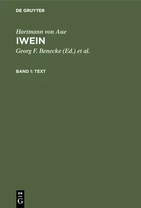 Hartmann von Aue / Wolff / Lachmann |  Text | Buch |  Sack Fachmedien