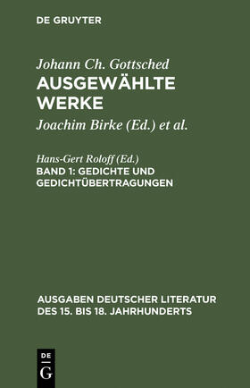 Gottsched / Birke |  Gedichte und Gedichtübertragungen | Buch |  Sack Fachmedien