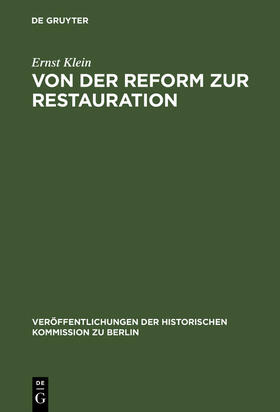 Klein |  Von der Reform zur Restauration | Buch |  Sack Fachmedien