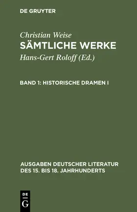 Weise / Lindberg |  Historische Dramen I | Buch |  Sack Fachmedien