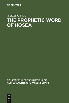 Buss |  The Prophetic Word of Hosea | Buch |  Sack Fachmedien