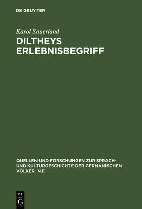 Sauerland |  Diltheys Erlebnisbegriff | Buch |  Sack Fachmedien