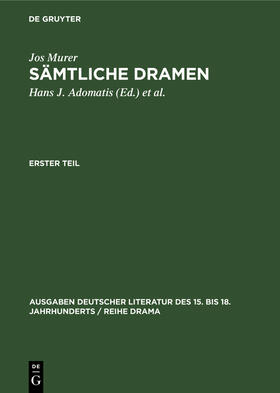 Murer / Escherig / Adomatis |  Sämtliche Dramen | Buch |  Sack Fachmedien