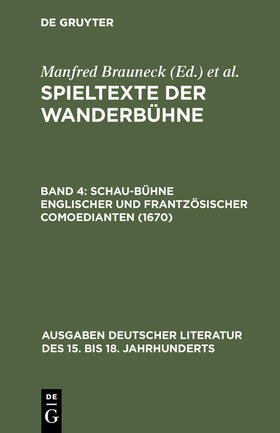 Noe / Brauneck |  Schau-Bühne englischer und frantzösischer Comoedianten (1670) | Buch |  Sack Fachmedien