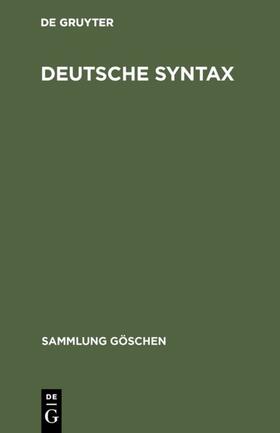 Degruyter |  Deutsche Syntax | Buch |  Sack Fachmedien