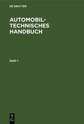 Degruyter |  Automobiltechnisches Handbuch | Buch |  Sack Fachmedien