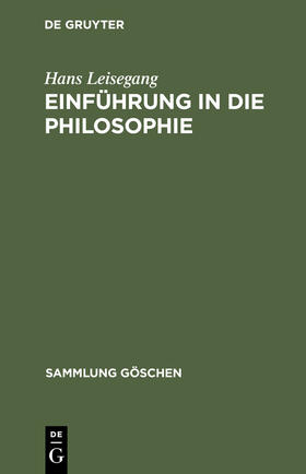 Leisegang |  Einführung in die Philosophie | Buch |  Sack Fachmedien