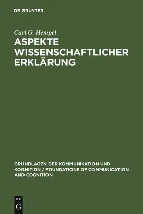 Hempel |  Aspekte wissenschaftlicher Erklärung | Buch |  Sack Fachmedien