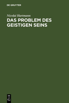 Hartmann |  Das Problem des geistigen Seins | Buch |  Sack Fachmedien