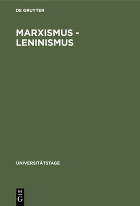 Degruyter |  Marxismus - Leninismus | Buch |  Sack Fachmedien