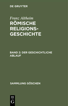 Altheim |  Der geschichtliche Ablauf | Buch |  Sack Fachmedien