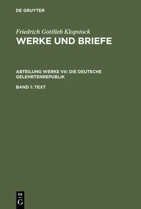 Klopstock / Hurlebusch / Beck |  Die deutsche Gelehrtenrepublik | Buch |  Sack Fachmedien