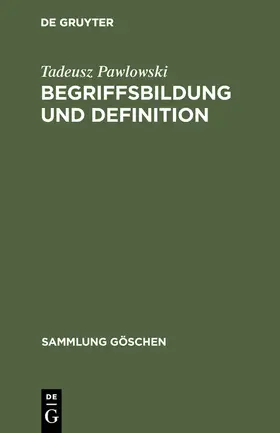 Pawlowski |  Begriffsbildung und Definition | Buch |  Sack Fachmedien