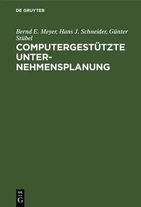 Meyer / Stübel / Schneider |  Computergestützte Unternehmensplanung | Buch |  Sack Fachmedien