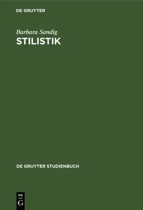 Sandig |  Stilistik | Buch |  Sack Fachmedien