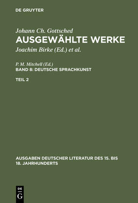 Gottsched / Penzl / Mitchell |  Deutsche Sprachkunst. Zweiter Teil | Buch |  Sack Fachmedien