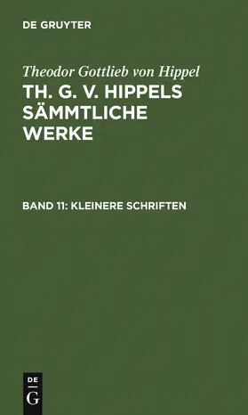 Hippel |  Kleinere Schriften | Buch |  Sack Fachmedien