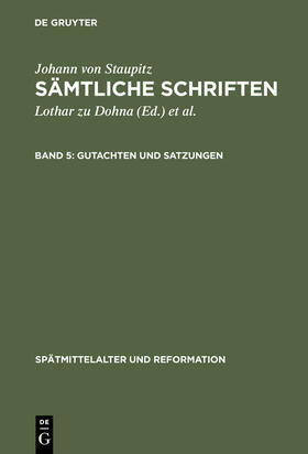 Dohna / Günter |  Gutachten und Satzungen | Buch |  Sack Fachmedien