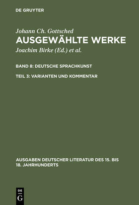 Gottsched / Penzl / Mitchell |  Deutsche Sprachkunst. Varianten und Kommentar | Buch |  Sack Fachmedien