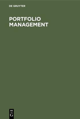 Degruyter |  Portfolio Management | Buch |  Sack Fachmedien