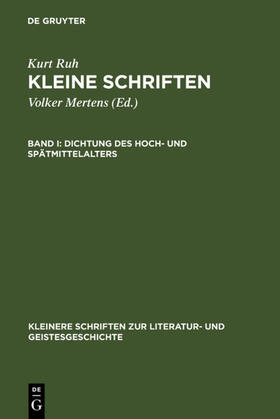 Ruh / Mertens |  Dichtung des Hoch- und Spätmittelalters | Buch |  Sack Fachmedien