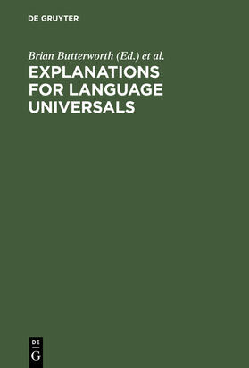 Butterworth / Dahl / Comrie |  Explanations for Language Universals | Buch |  Sack Fachmedien