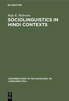 Mehrotra |  Sociolinguistics in Hindi Contexts | Buch |  Sack Fachmedien