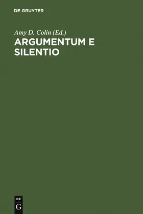 Colin |  Argumentum e Silentio | Buch |  Sack Fachmedien