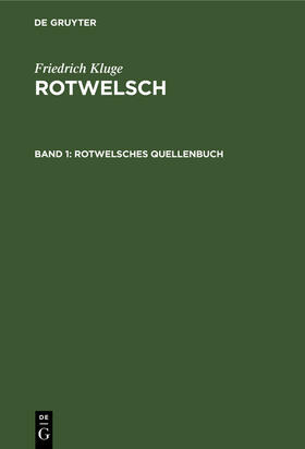  Rotwelsches Quellenbuch | Buch |  Sack Fachmedien