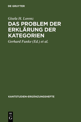 Lorenz / Malter / Funke |  Das Problem der Erklärung der Kategorien | Buch |  Sack Fachmedien