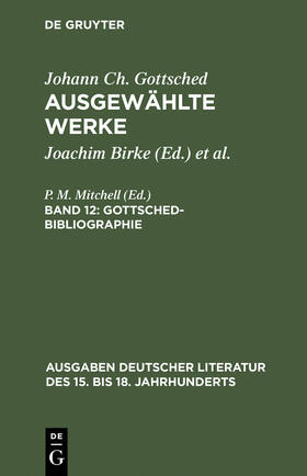 Gottsched / Mitchell |  Gottsched-Bibliographie | Buch |  Sack Fachmedien