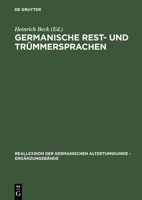 Beck |  Germanische Rest- und Trümmersprachen | Buch |  Sack Fachmedien
