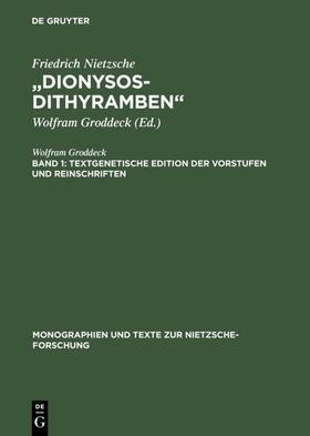 Groddeck |  ¿Dionysos-Dithyramben¿ | Buch |  Sack Fachmedien