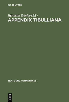 Tränkle |  Appendix Tibulliana | Buch |  Sack Fachmedien