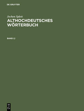 Splett |  Althochdeutsches Wörterbuch | Buch |  Sack Fachmedien