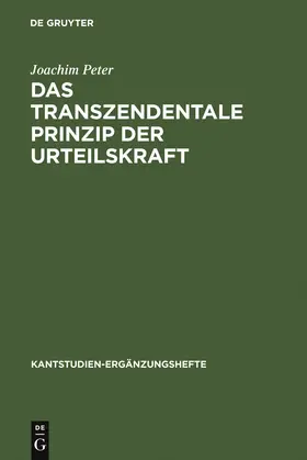 Peter |  Das transzendentale Prinzip der Urteilskraft | Buch |  Sack Fachmedien