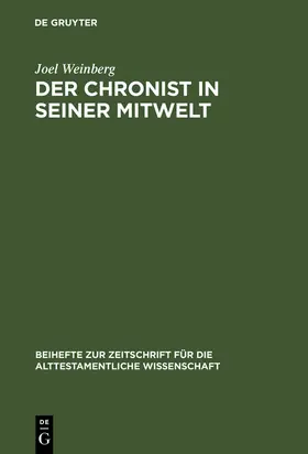 Weinberg |  Der Chronist in seiner Mitwelt | Buch |  Sack Fachmedien