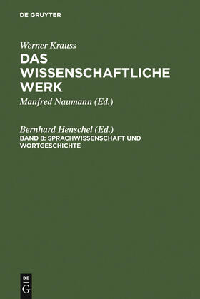 Henschel |  Sprachwissenschaft und Wortgeschichte | Buch |  Sack Fachmedien