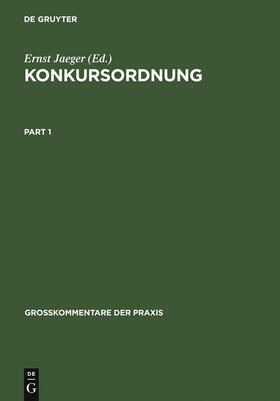 Henckel / Jaeger |  Konkursordnung | Buch |  Sack Fachmedien