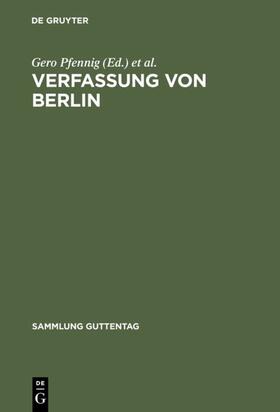 Pfennig / Neumann / Lampe |  Verfassung von Berlin | Buch |  Sack Fachmedien