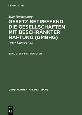 Behrens / Goerdeler / Heinrich | §§ 53–85; Register | Buch | 978-3-11-015598-3 | sack.de