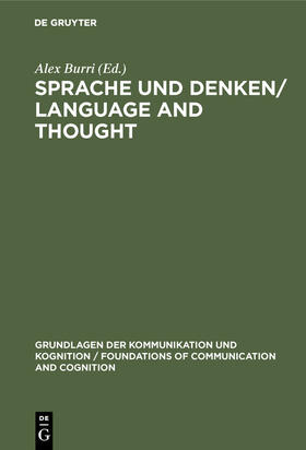 Burri |  Sprache und Denken / Language and Thought | Buch |  Sack Fachmedien