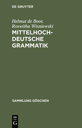 Boor / Wisniewski |  Mittelhochdeutsche Grammatik | Buch |  Sack Fachmedien