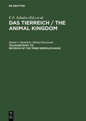 Kosztarab / Hendricks |  Revision of the Tribe Serrolecaniini | Buch |  Sack Fachmedien