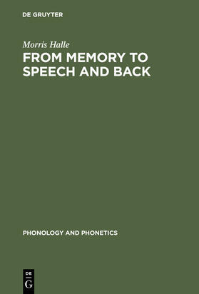 Halle |  From Memory to Speech and Back | Buch |  Sack Fachmedien